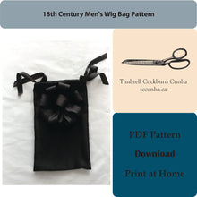 Load image into Gallery viewer, 18th Century Men's Wig Bag Pattern
