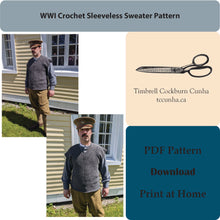 Load image into Gallery viewer, WWI Crochet Sleeveless Sweater Pattern