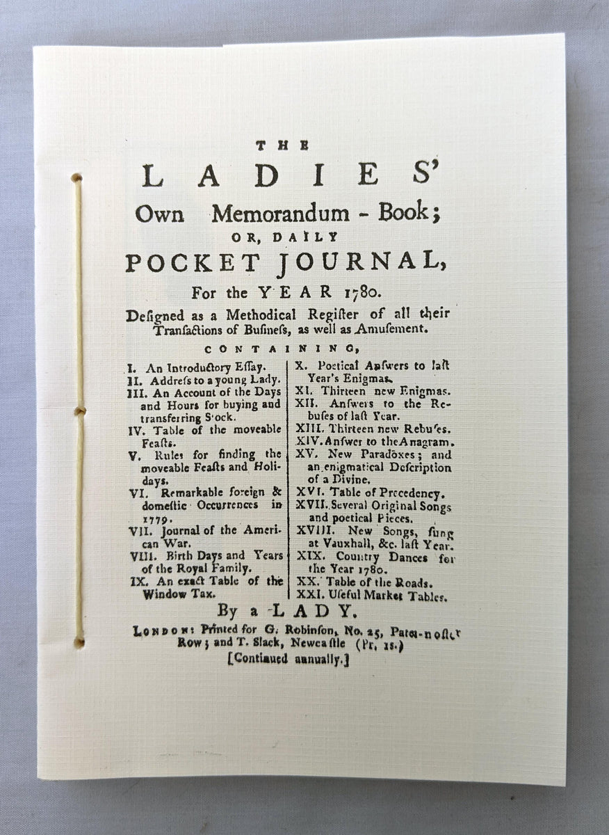 Timbrell The Ladies; Own Memorandum Book; Or, Daily Pocket Journal – Timbrell ...