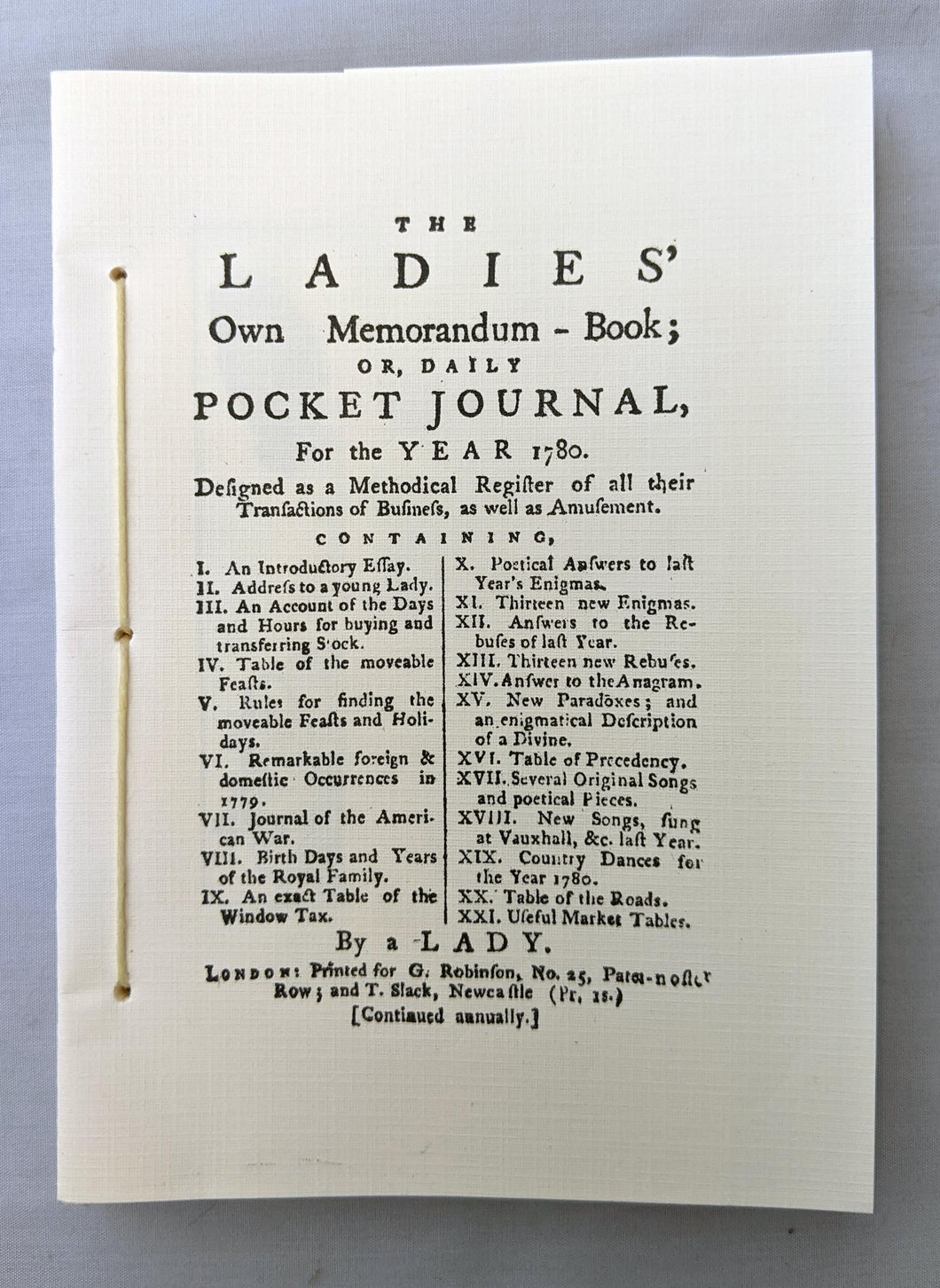 The Ladies; Own Memorandum Book; Or, Daily Pocket Journal